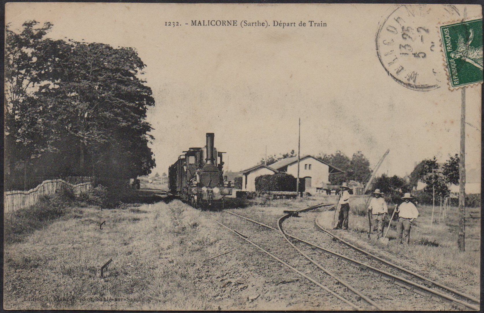 Train à vapeur pr�s de la Gare de Malicorne, Sarthe